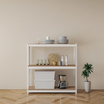 Speedrack 組裝式鐵製角鋼層架  1200 x 500 x 1200 mm  3層  白色