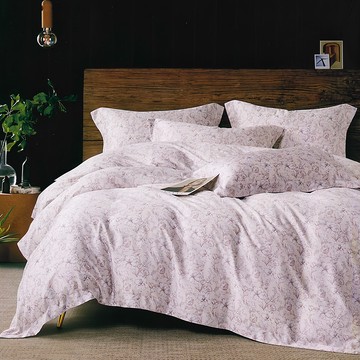 貝淇小舖 60支100%純天絲TENCEL 三件組 - 艾麗莎花園  床包 + 枕套組  6.2 x 6尺