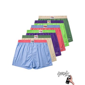 PEEVISH純棉阿羅褲男士寬松內褲情侶女居家睡褲衩四角褲頭大褲衩