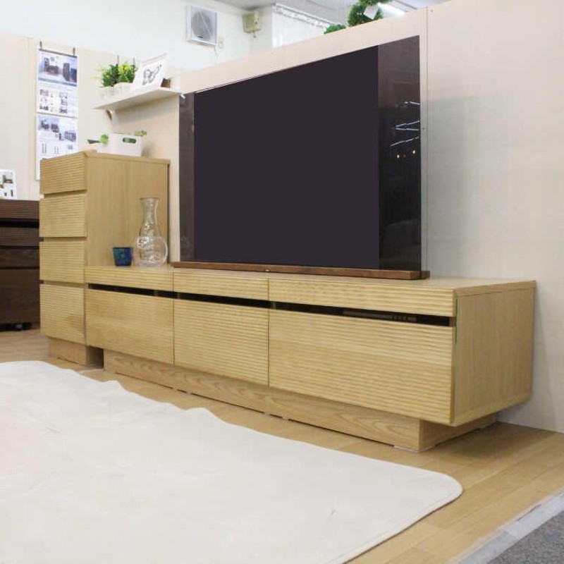 テレビ台 TVボード 幅180cm ナチュラル 無垢材 完成品 北欧 65インチ