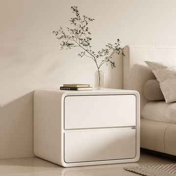 多功能奶油風小型實木床頭柜臥室簡約現代創意極簡高級輕奢感收納