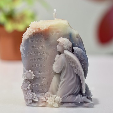 祈禱系列蠟燭之三 天然精油椰子蜜蠟 精美雕刻 手工製作天然蠟燭