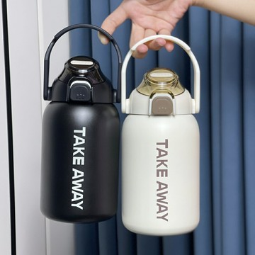850ml 水壺 304不鏽鋼保溫杯 大容量水壺 戶外 彈蓋 吸管水壺 手提保溫杯
