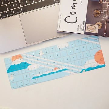 藍色富士山筆記本定制鍵盤膜防水防塵鍵盤保護膜MacBook惠普聯想