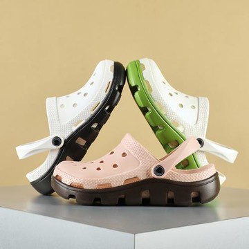 情侶洞洞鞋學生男女夏季外穿情侶透氣防滑包頭軟底沙灘涼拖鞋