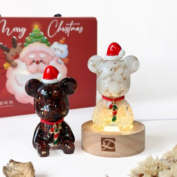 【快速出貨】7款聖誕水晶熊禮盒 紅虎眼 月光石 | 聖誕 交換禮物