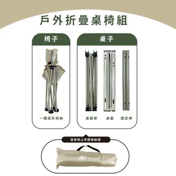 【GoodTravel龜速旅行】露營輕便攜帶收納桌+折疊椅1張