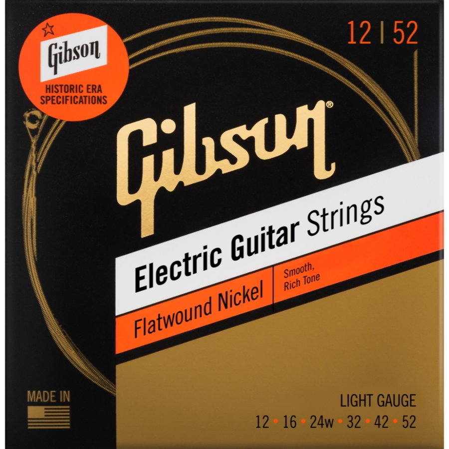 Gibson ギブソン Flatwound Electric Guitar Strings SEG-FW12