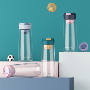 北歐風太空杯耐高溫防摔塑料運動水杯子便攜水壺健身隨手杯帶濾網