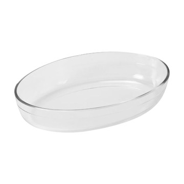 PEARL LIFE 珍珠金屬 Pyrex耐熱玻璃橢圓烤盤 2.2L  耐熱玻璃  1個