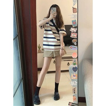 夏季運動套裝 兩件套 套裝 運動套裝女夏季ins潮學生韓版寬鬆時尚短袖短褲休閒兩件套 韓版女裝 大尺碼服飾 夏日衣服