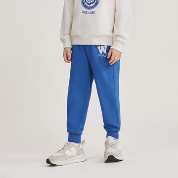 GIORDANO  童裝立體刺繡束口長褲 - 63 鈷石藍