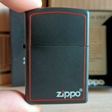 【現貨】美國 Zippo 打火機 正品   紅框消光黑烤漆   型號218ZB