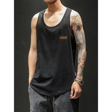 純棉背心男夏季潮牌速干訓練健身跑步籃球運動坎肩無袖t恤打底衫