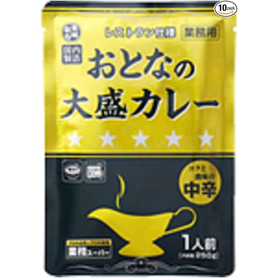 レストラン仕様　おとなの大盛カレー250g 袋×10個セット (中辛)　やみつきになります！