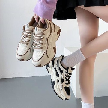 老爹鞋女2023春季新款女鞋厚底百搭透氣女運動休閑鞋子爆款阿甘鞋