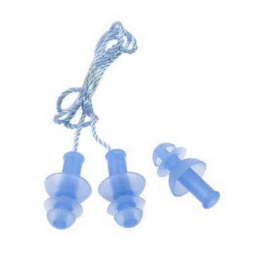 英發  柔軟純硅膠舒適 游泳有繩耳塞 傘狀螺旋型舒適三只裝防進水