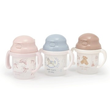 petit main 品牌旗艦店 可愛品牌圖案 吸管水壺 【日本直接出貨】