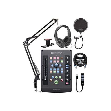 PreSonus ioStation 24c 2x2 192 kHz USB Audio Interface ＆ Production Controller Bundle with Blucoil Boom Arm Plus Pop Filter, 10' XLR Cable,並行輸入品