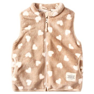 兒童款珊瑚絨保暖背心 經典愛心 90-140cm  1件
