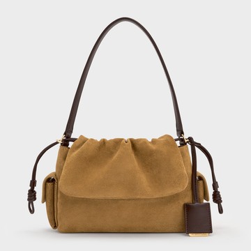 【CHARLES & KEITH】Khai 麂皮肩背包｜秋冬新品｜韓韶禧同款｜陪伴你每個重要時刻｜生日禮物｜快速出貨｜小CK