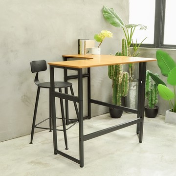 書桌 電腦桌 辦公桌 L型書桌(兩用高低桌) 一體成形 防撞圓角 原木色 MIT台灣製【51805-NA】特斯屋