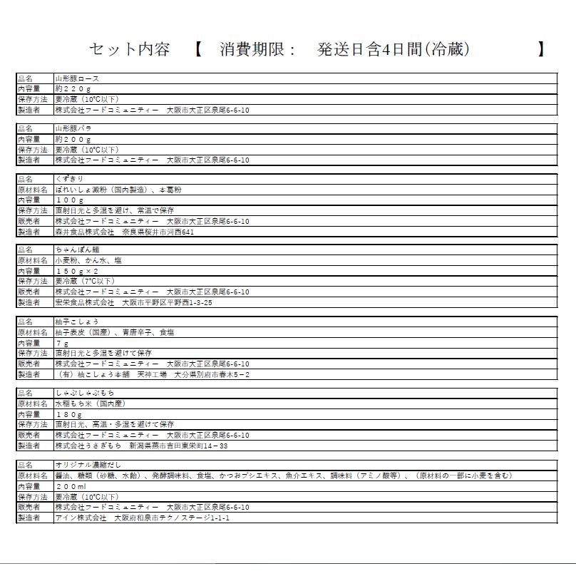 しゃぶしゃぶ鍋用セット