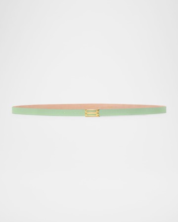 Gold-Plated B-Logo Skinny Leather Belt