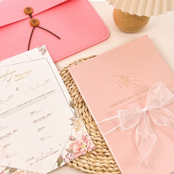 燙金結婚書約套組│戶政事務所可用│珠光櫻花粉│結婚書約
