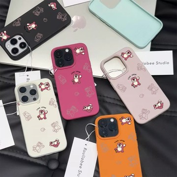 適用iPhone16 15Pro 14Plus 13 12皮革紋防摔殼簡筆畫少女風11 XR 8P 7P保護套現貨