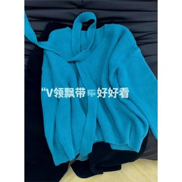桐鄉嘉興濮院羊毛衫女秋冬設計感寬松軟糯嘰嘰V領針織上毛衣顯瘦