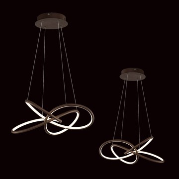 LED 75W 工業風咖色線條吊燈（可切換光色） 40-71631、70632