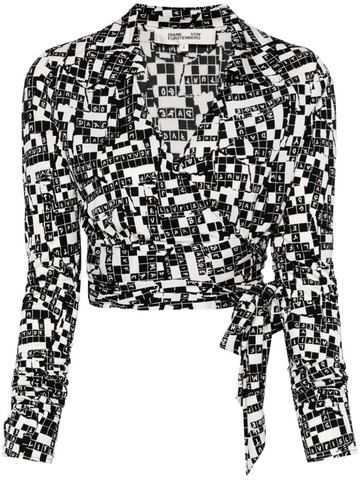 DVF Diane von Furstenberg - Bobbie wrap-design shirt - women - Viscose - M - Black