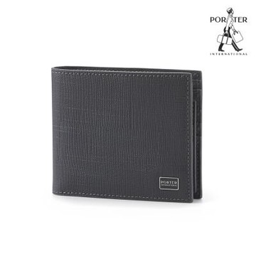 PORTER INTERNATIONAL - 沉穩風尚LOFTY真皮雙折短夾 - 沉靜灰