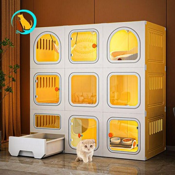 貓籠 貓籠子 大型貓籠 貓別墅 貓窩 貓屋 貓別墅傢用室內超大自由空間帶厠所一體式豪華貓籠子加粗加固貓捨