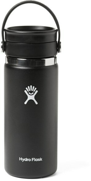 【【蘋果戶外】】Hydro Flask【旋轉咖啡蓋 / 寬口 / 473ml】16oz 時尚黑 美國不鏽鋼保溫保冰瓶 保冷保溫瓶 不含雙酚A