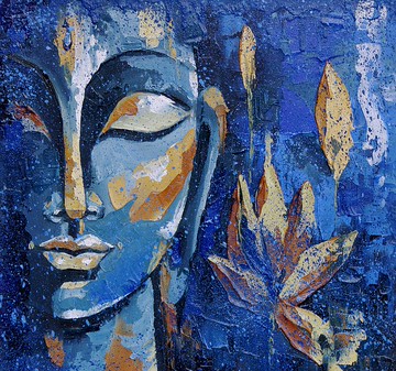 佛画 佛教 原创艺术 印度艺术品 冥想墙艺术