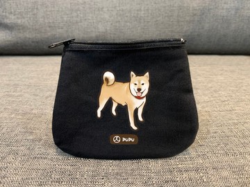 柴犬站著--零錢包--台灣製棉麻-拉鍊-鈔票卡片-環保-蒼蠅星球
