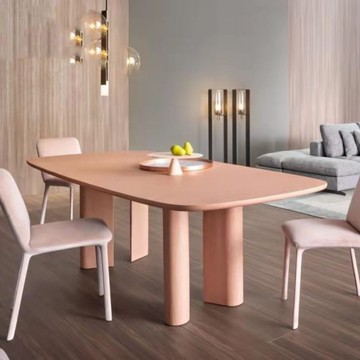 公司貨 免運 實木餐桌設計師長條桌簡約現代會議桌長桌咖啡桌洽談桌工作臺弧形 快速發貨