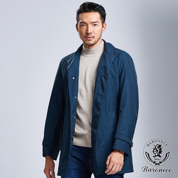 BARONECE 高品質防風立領風衣_藍黑(403642-15)