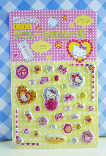 【震撼精品百貨】Hello Kitty 凱蒂貓 KITTY閃亮立體貼紙-愛心點點 震撼日式精品百貨