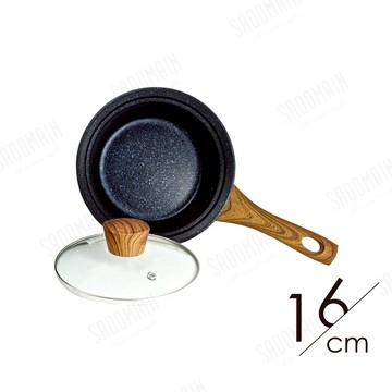 【仙德曼SADOMAIN】大理石七層不沾單柄湯鍋-附蓋(16cm) AG416 1.2L