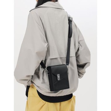 豎款小方包男高級感手機挎包男款潮流小眾設計單肩包女時尚斜挎包