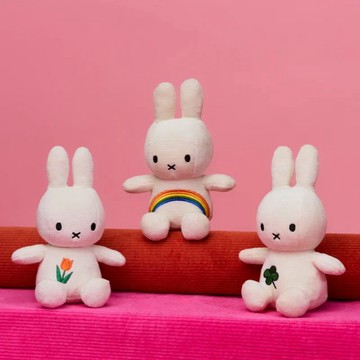 BON TON TOYS Miffy米菲兔環保鬱金香填充玩偶-象牙白 18cm