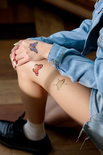 彩蝶-2入紋身貼紙 原創手繪設計