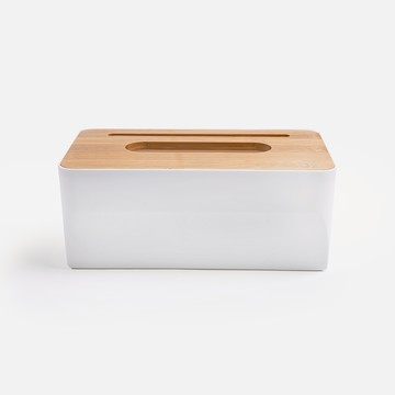 和風竹面紙盒 白色