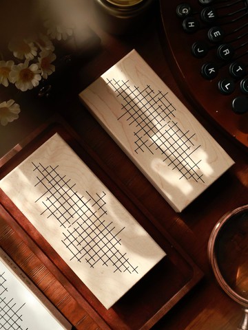 壹洱原創新品【花框印章】碎花邊框紅橡膠楓木手賬印章