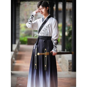 原創漢服男裝中國風書生公子俠客仙氣古風套裝秋季男生古裝演出服