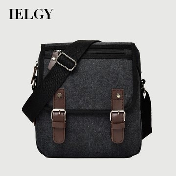 IELGY 男士休閒時尚帆布商務斜挎包