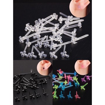 《現貨》質感矽膠透明安全耳棒 十字架矽膠耳棒 耳針 養耳棒 防止密合 養耳洞 防過敏隱形塑料耳棒 無菌消炎棒 矽